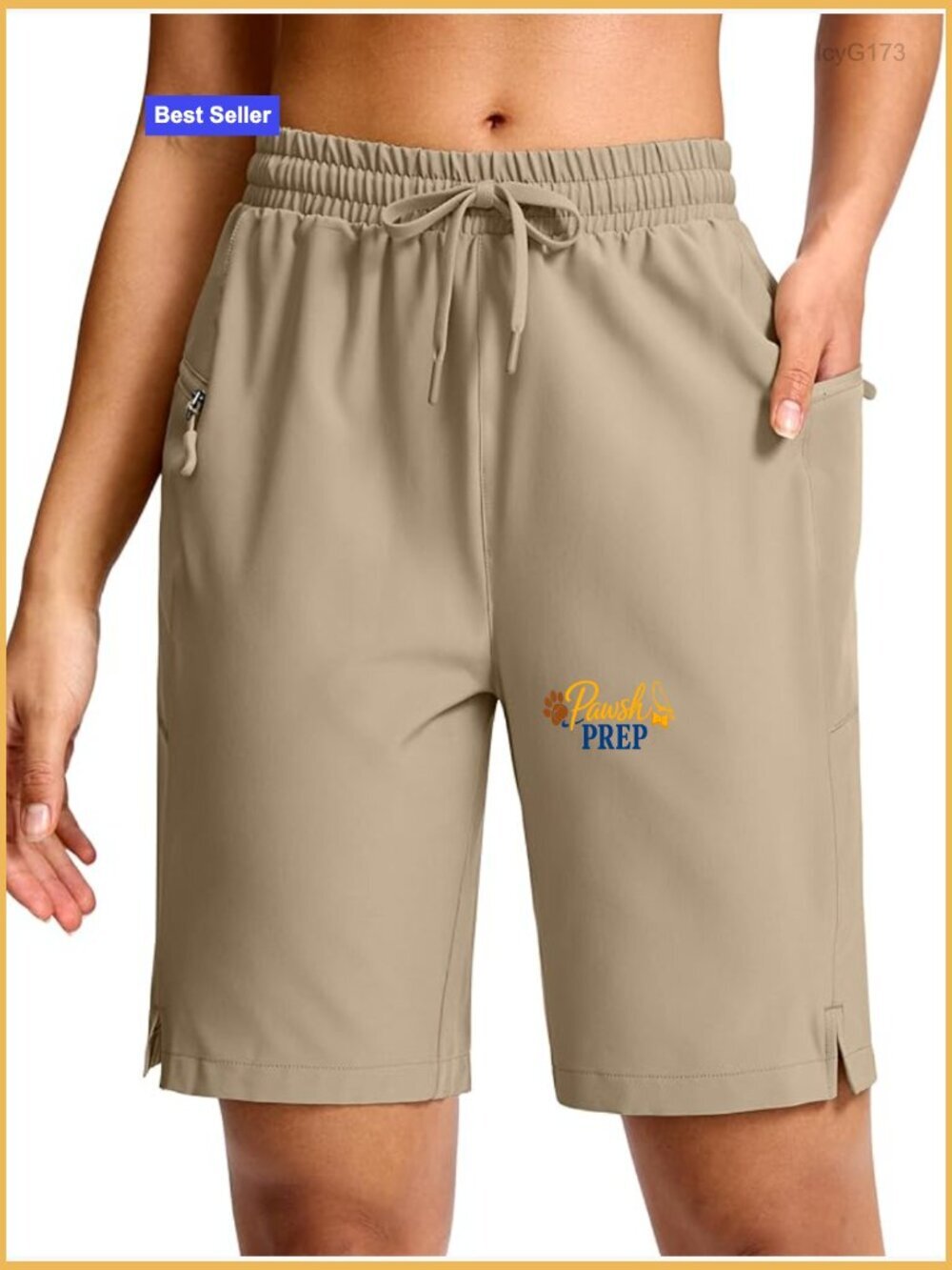 Women's Hiking Shorts Quick Dry Lightweight 9" Bermuda Cargo with Pockets